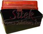 Hoya Rectangle Storage Box, Double Snap, Black Bottom, Red Clear Top