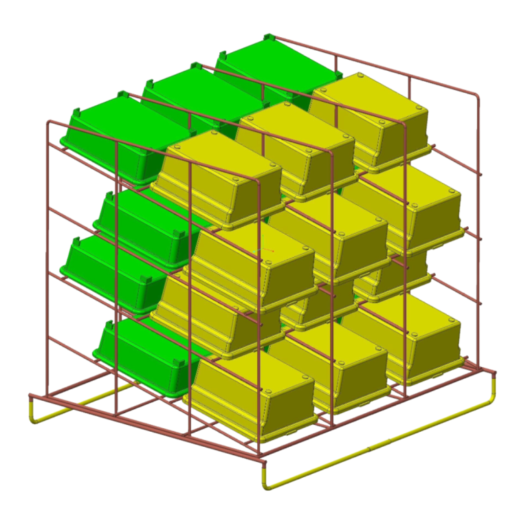 Box Washer Rack for 4" Cassette Boxes