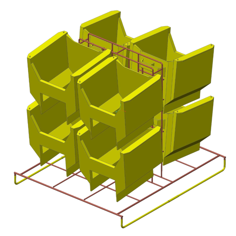 Box Washer Rack for 8" Entegris Cassettes